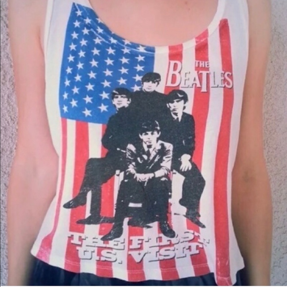 The Beatles “First US Visit” Crop Tank Top, Size S